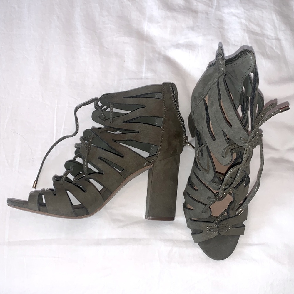 Madden Girl | “BANERR” Heels in Olive Green Size 6